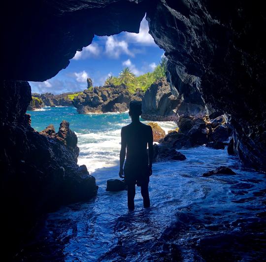 Honokalani Sea Cave in Hana, Hawaii, MU